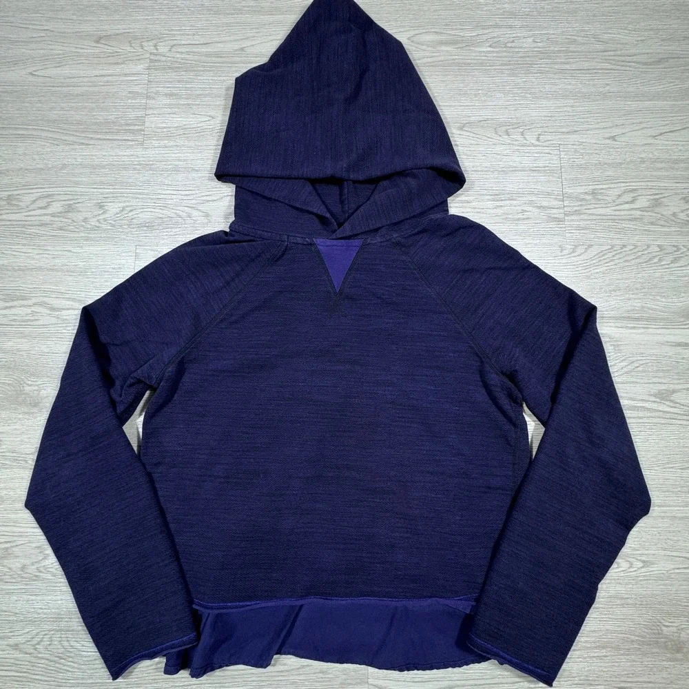 Lululemon Women's Hoodie Split Back Ruffle Hem Space Dye Purple Size 8‎